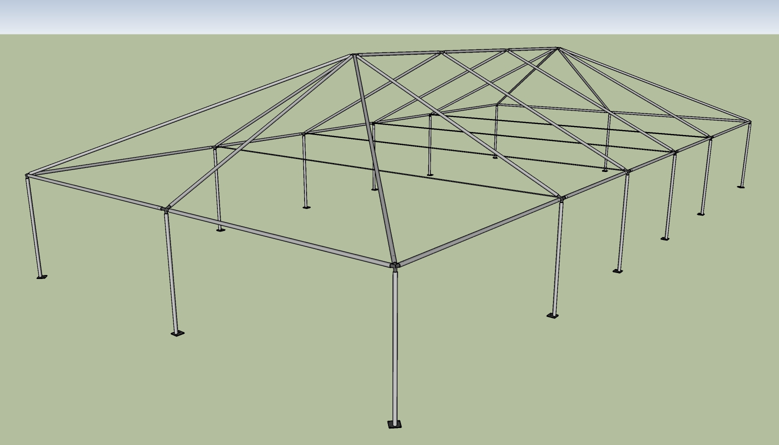 30x60 frame tent End View